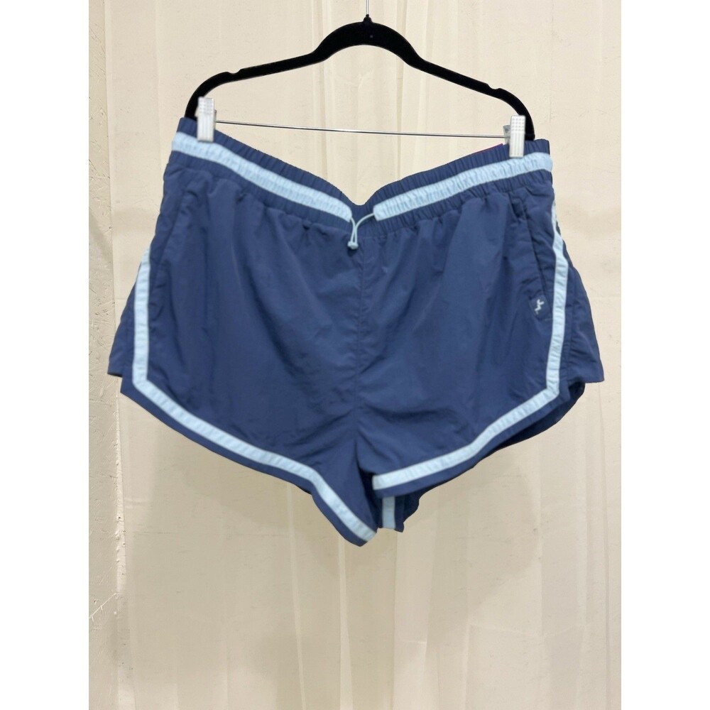 Joy Lab NWT High Rise Shorts Liner Brief Blue Pockets Drawstring Close XXL